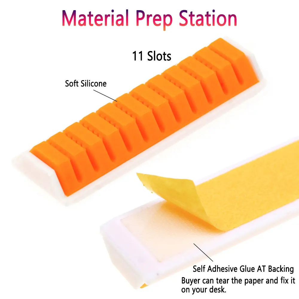Bimoo 1/2pcs Silicone Material Prep Station Semi Product Flies Display Holder Ice Dub CDC Feather Holder Tool Fly Tying Tool