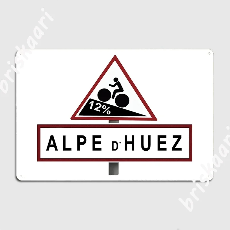 Alpe D Huez Road Sign Cycling Metal Sign Vintage Painting Décor Home Wall Pub Bicycle Tin Sign Poster