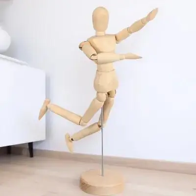 

Wooden Drawing Mannequin Exquisite Craftsmanship Posable Joints Stable Base for Sketching Modeling Artistic Use