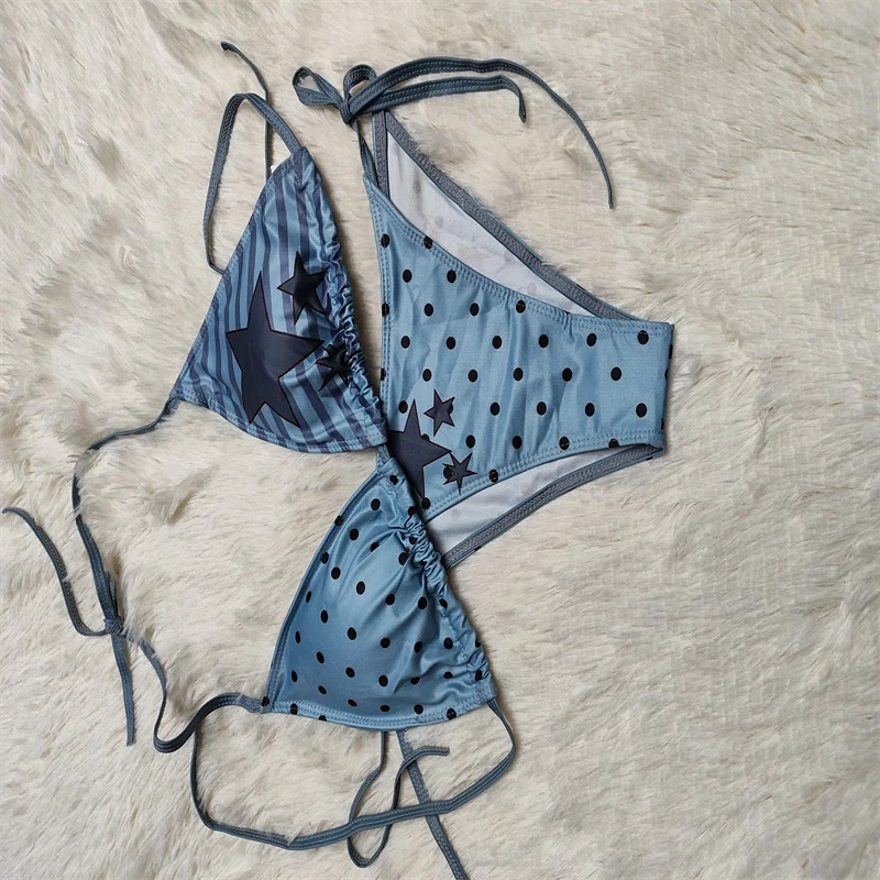 

Комплект бикини со звездами и песком, утягивающий сексуальный милый раздельный купальник для девочек, спортивные принадлежности для фанатов