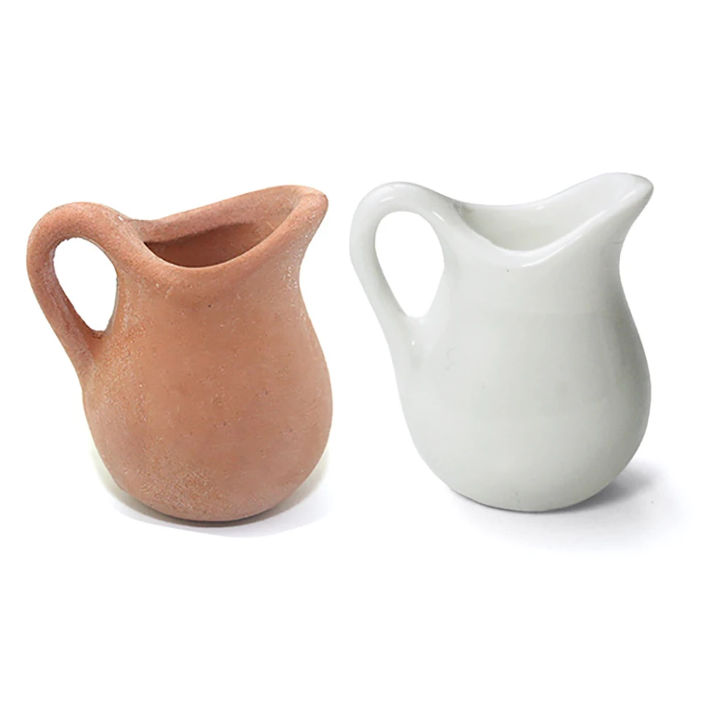 1/12 Dollhouse Miniature Accessories Mini Ceramic Kettle Simulation Terracotta Milk Pot Model for Doll House Decoration ob11 bjd