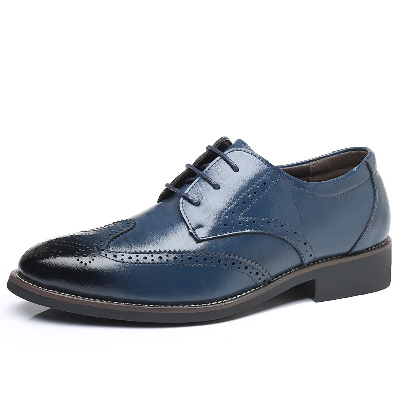 

Mens Brogue Oxford Shoes Classic Lace Up Formal Dress Shoes In Black Brown Tan Navy Blue For Business Wedding Office Comfortable