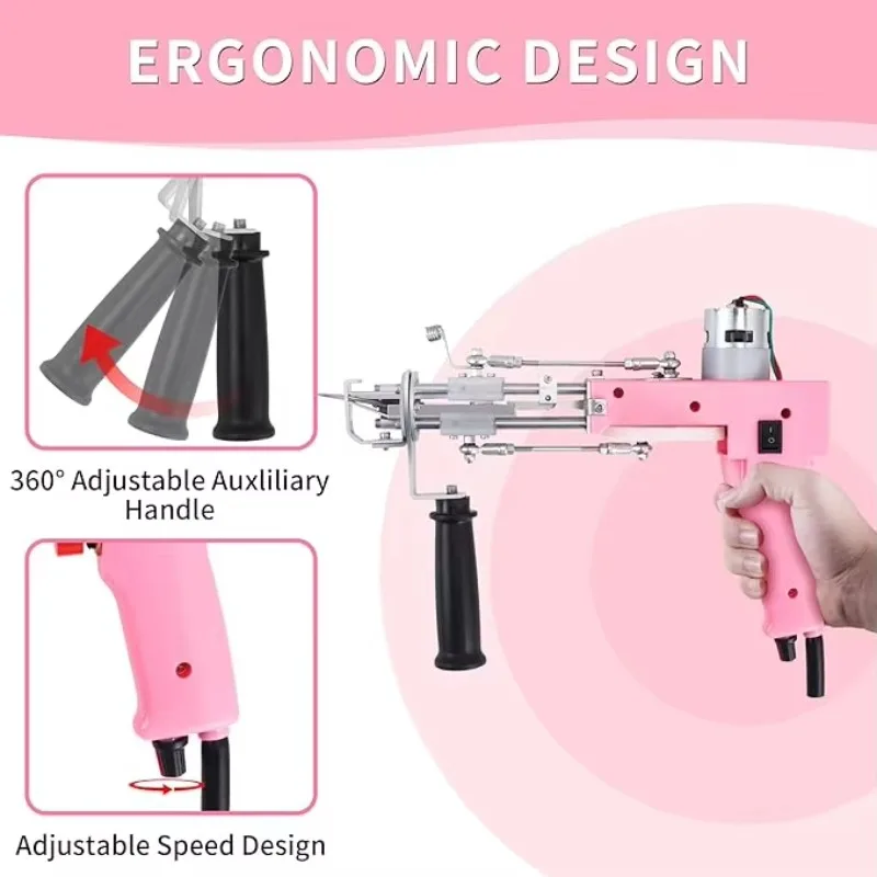 2024 Tapijt Tapijt Tuften 2in1 Elektrische Tapijt Weven Massaal Machine Hand Breien Tapijt Starter Kit VK Getuft