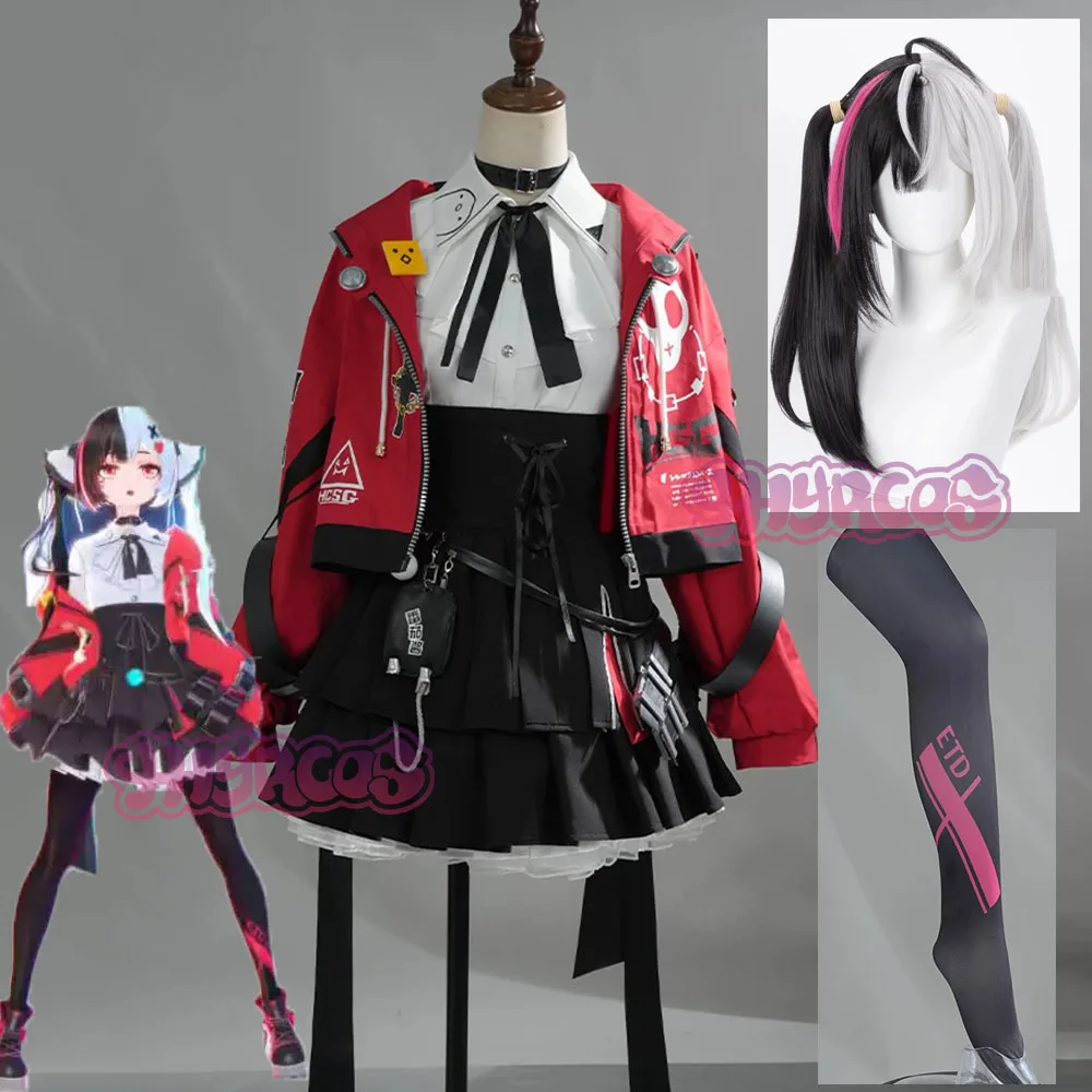 Lacrimosa Neverness To Everness Cosplay Costume Wig Game NTE JK Uniform Coat Skirt Shirts Suit Halloween Carnival Wig Shoes