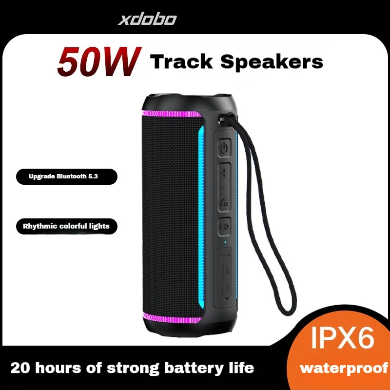 XDOBO SINOBAND Dignity 2024 Wireless Speaker Bluetooth 5.3 Portable 50W High-power IPX6 Waterproof SUbwoofer Customized Speaker