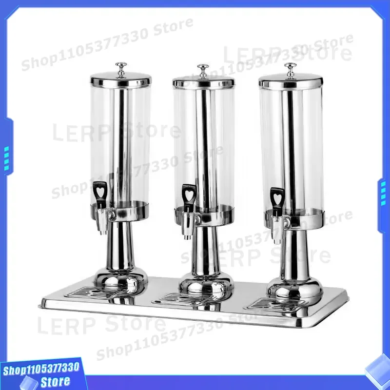 9L Stainless Steel Commercial Juice Dispenser Double Tank Cold Fruit Beverage Machine Self Service Orange Drink Cooler for