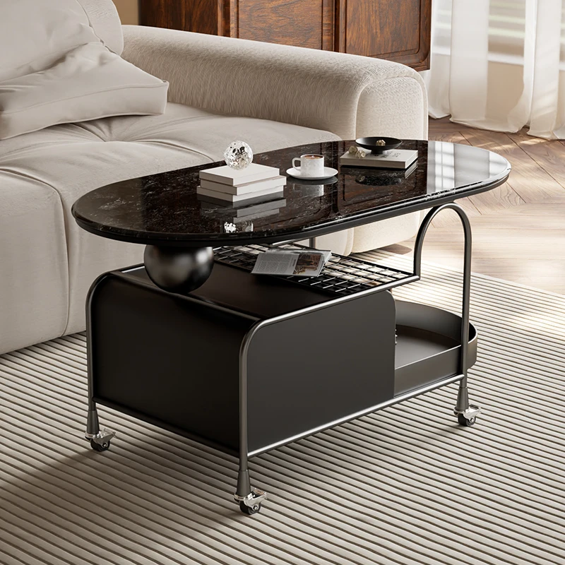 

Cream wind removable side rack 2025 new light luxury high-end small apartment living room household coffee table