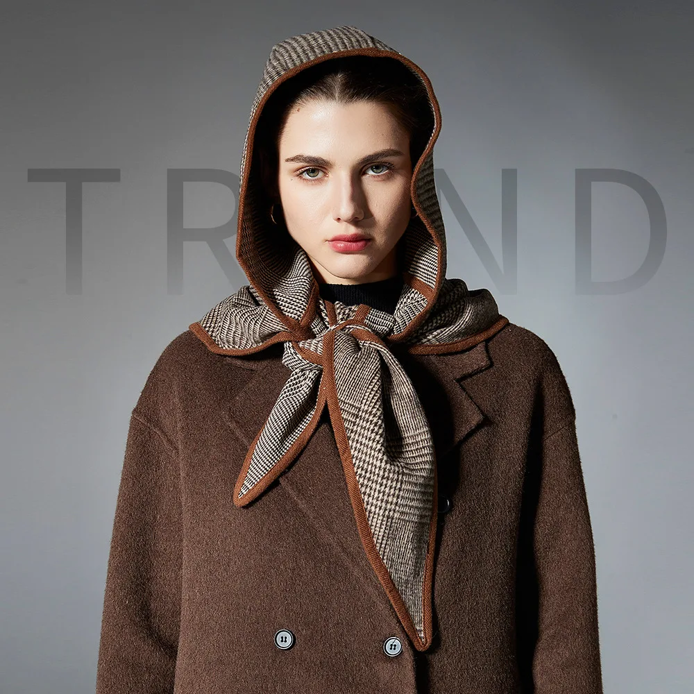 

2025 большая клетчатая маленькая накидка-шаль, новая высококачественная модная сетка «Тысяча птиц»