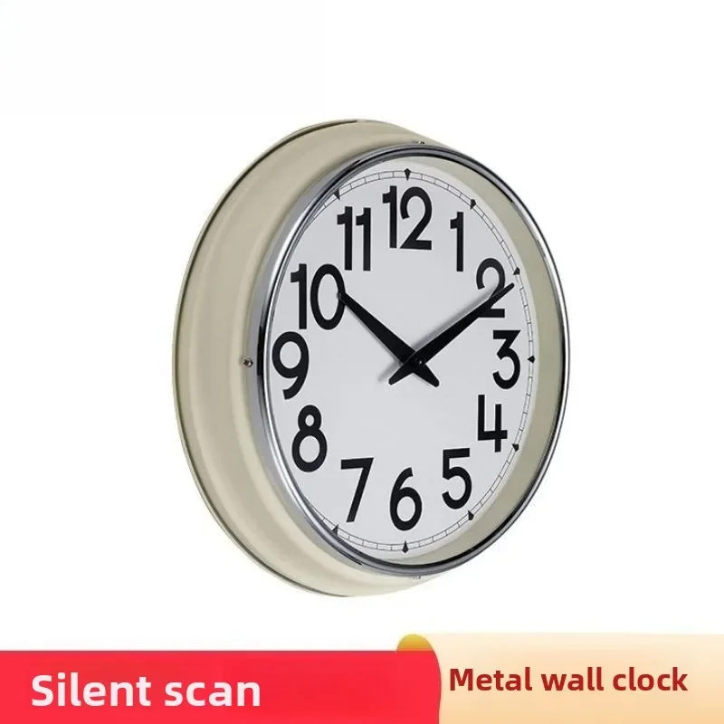 Modern Nordic Sunburst Metal Wall Clock with Silent Quartz Movement - Elegant Living Room Decor, Minimalist Home
