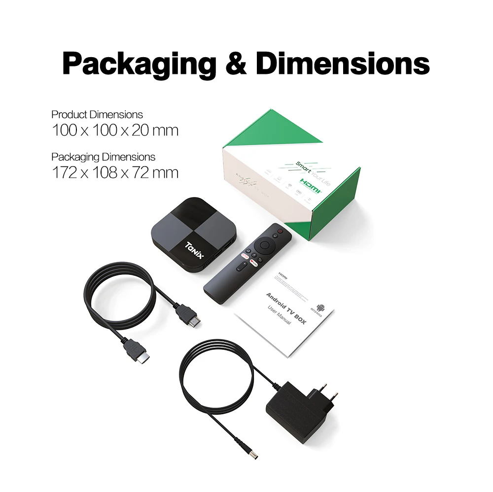 

Tanix TX5 PLUS Smart Android 14 TV BOX Quad Core Amlogic S905X5M 2.4G 5G Wifi BT 4K 1000m Lan