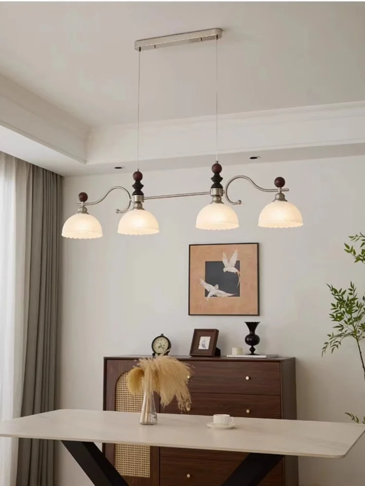 

American retro glass long chandelier dining table coffee table bar counter kitchen 3-heads hanging pendent lamp E27 Bulb