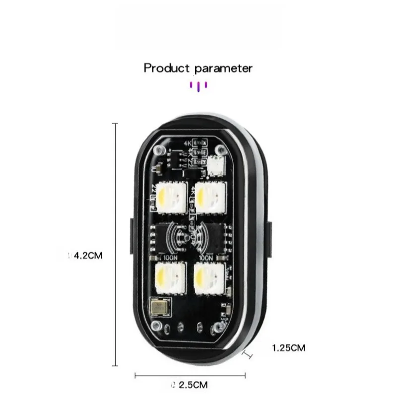 

For Car Truck RC Aircraft Drone Wireless LED Strobe Lights with Remote Control,Wireless LED Warning Lights 8 Colors USB Charge