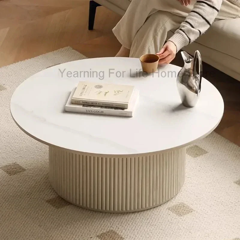 

Minimalist Glam Coffee Tables Luxury Round Wood Nordic Coffee Tables Living Room Modern Table Basse Muebles Home Furniture