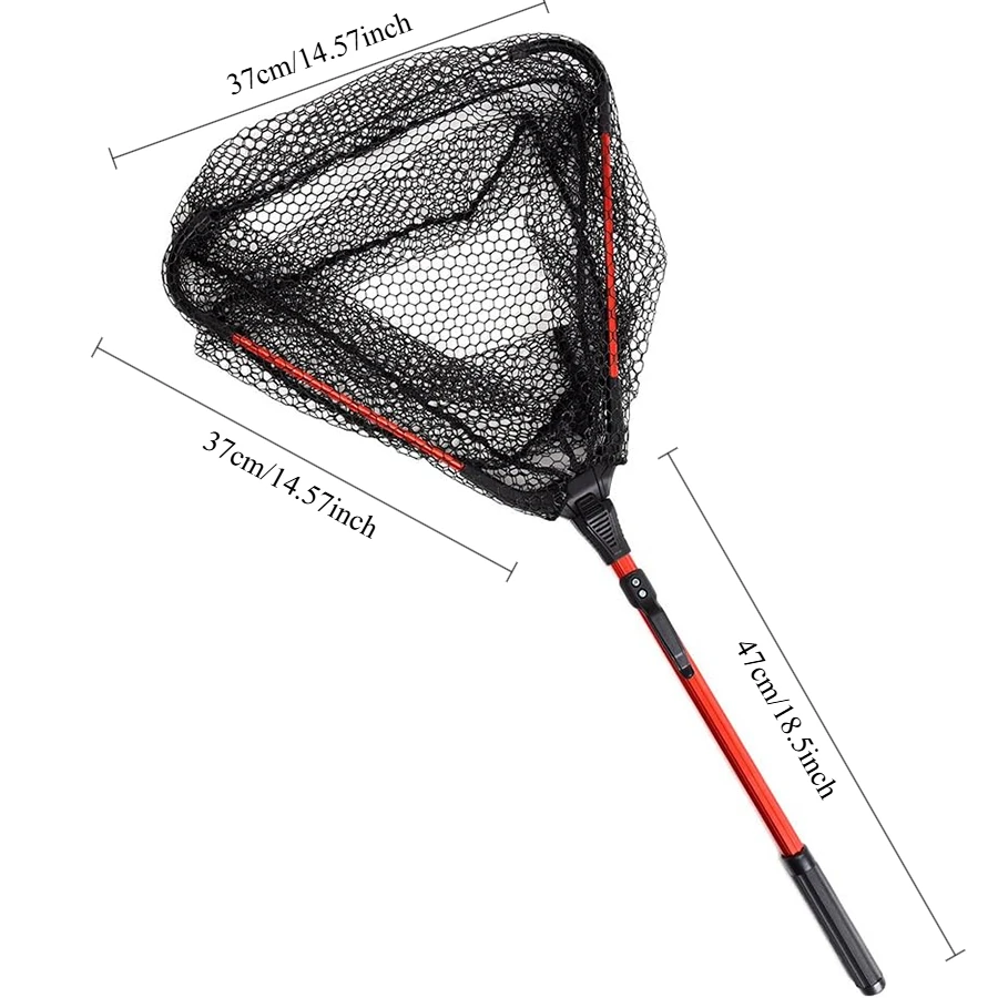 

Каркас с ручкой, портативная легкая резиновая рыболовная сеть, односекционная треугольная складная рыболовная сеть из алюминиевого сплава
