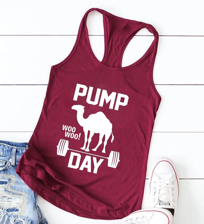 

Pump Day Tee Unisex Womens Funny Shirt Casual Fitness Shirt Workout Tank Top Womens Tank Tops Womens Cute Tops M