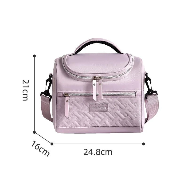 New women's shoulder insulated bag, ice pack, bento bag, large capacity thickened food refrigerated bag, student lunch box bag image 5