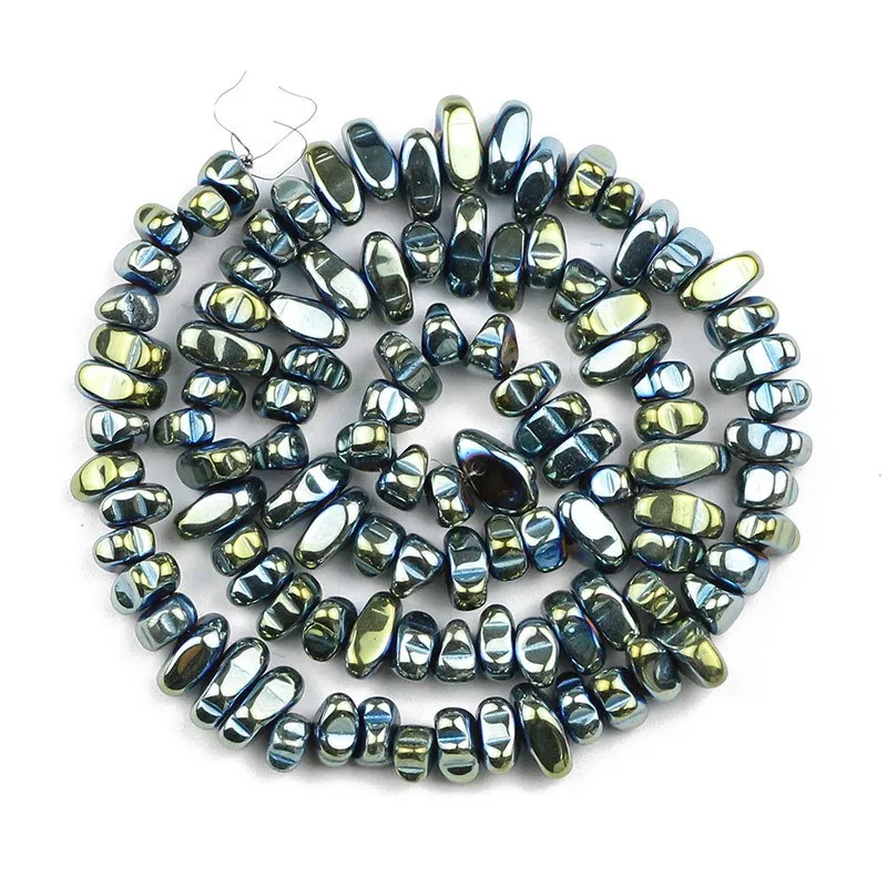 4–8 mm schwarze Gallensteine-förmige Perlen, plattiert, farbiges schwarzes Erz, verstreute Perlen, DIY-Armband, Halskette, Zubehör, Perlen im Großhandel – Detail 16