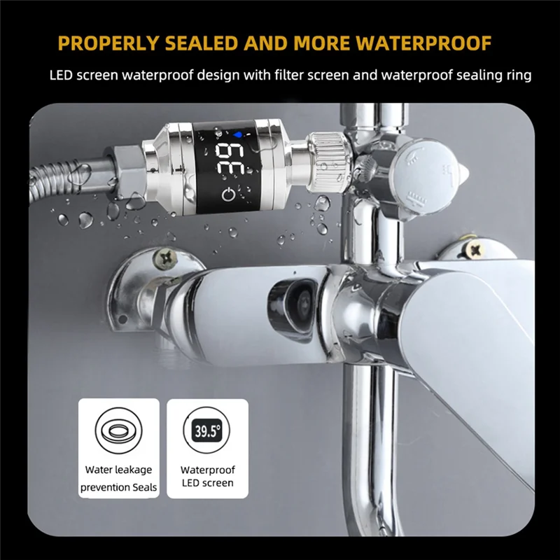 LICE-Shower Faucets Water Thermometer Bathtub Shower Faucet Kitchen Home Water Temperature Thermometer Durable Easy To Use