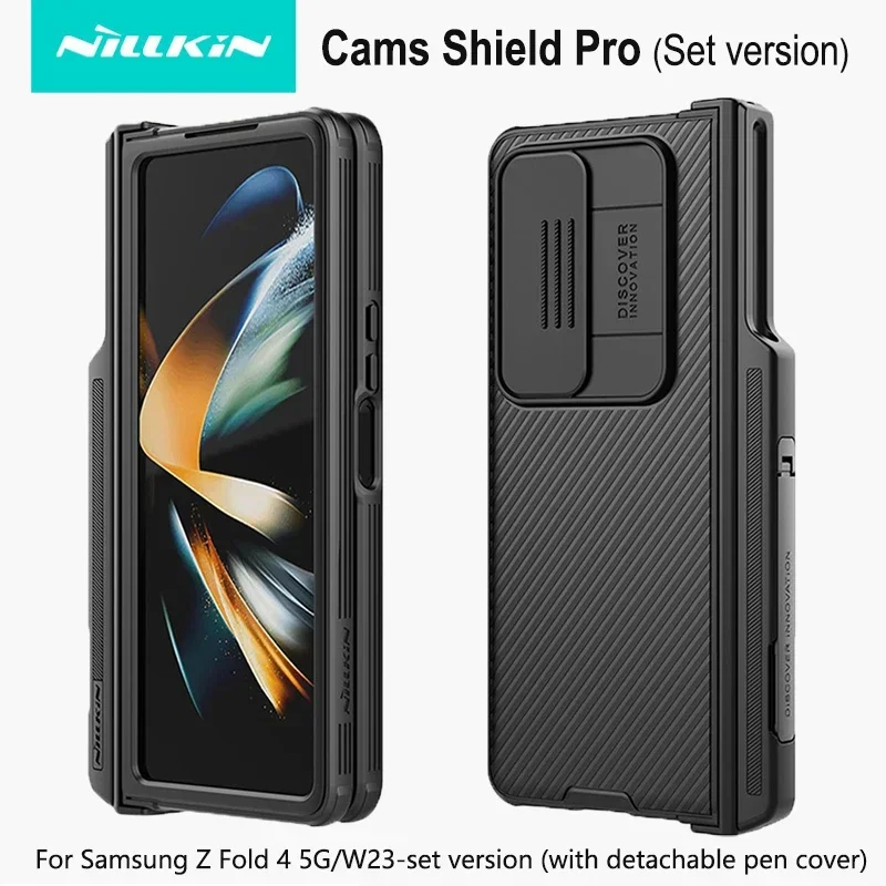 

Nillkin Case For Samsung Galaxy Z Fold 4 (Set Version) W23, With Slide Camera Cover & Pencil Case For Samsung Z Fold4 Case W23