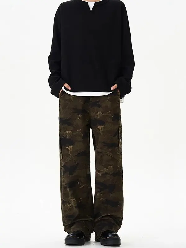 

American Retro Camouflage Work Pants Men's Women's CleanFit Straight Leg Long Trousers Youthful Vitali Sle All Seasons