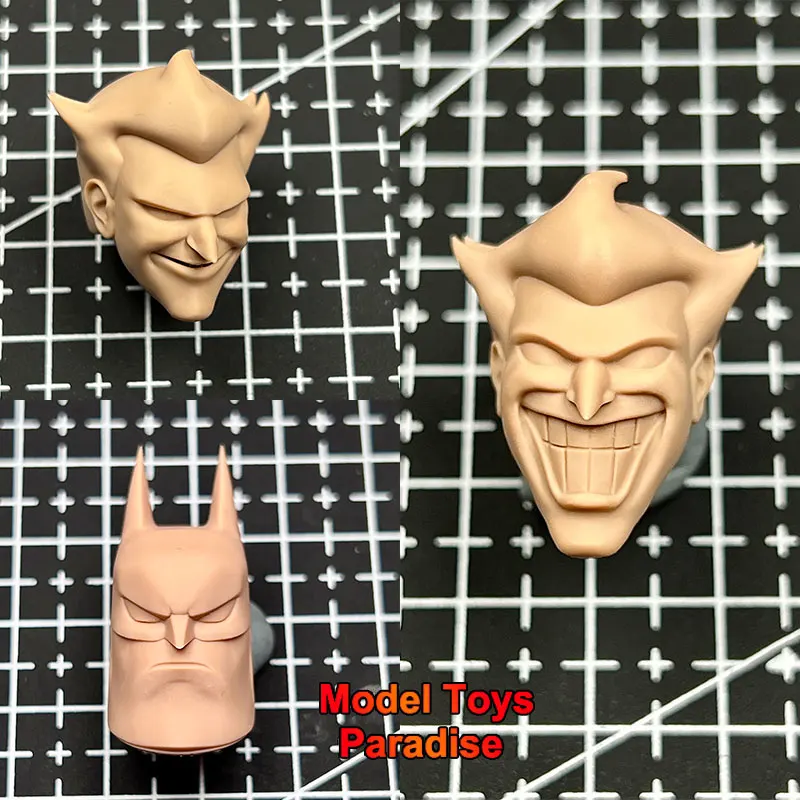 

Unpainted DIY 1/12 Men Soldier Clown Head Sculpt Super Villain White Model Head Fit 6inch Action Figure Body