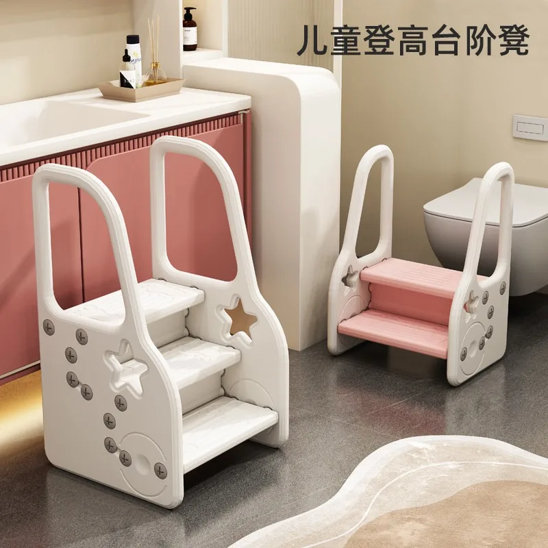 Stools & Ottomans Living Room Furniture Thickened Kids Step Stool Washstand Bathroom Footrest for Children Daily Washing Use