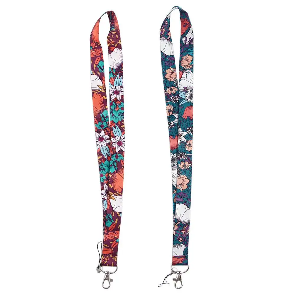 Tag Holder Mobile Phone Strap Key Ring Holder Webbings Ribbon Flower Lanyard Badge Holder Keys Keychain ID Card Pass Hang Rope