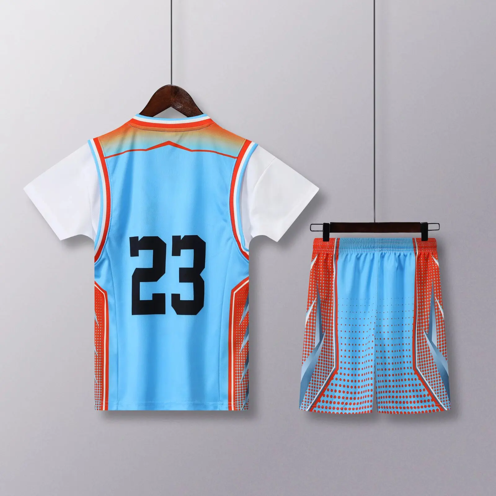 NEW 24 25 Children\'s clothing suit boy girl Fans Basketball Jerseys 23  Fake two-piece uniform kit training Shirts and shorts