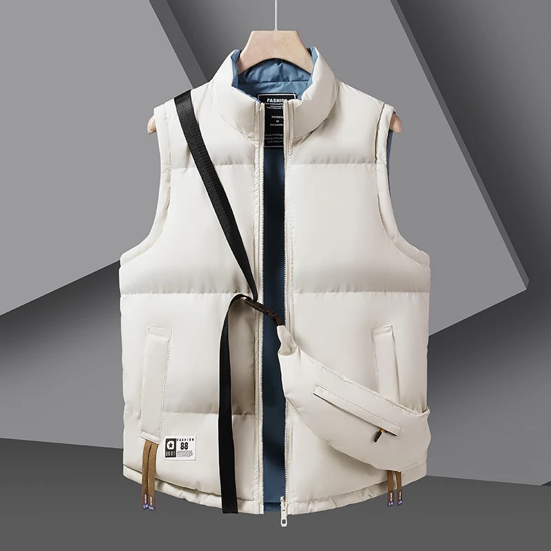 

New Winter Fashionable Warm Double sided Cotton Vest Outdoor High quality Breathable Comfortable Casual Cold proof Padded Jacket