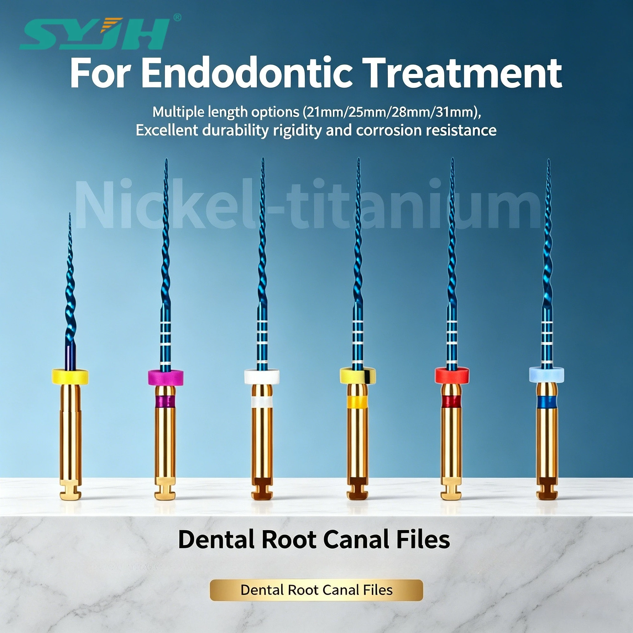 60pcs/10Box Sx-F3 Nitinol Rotary Heat-Activated Anti-Fatigue 19/21/25/31mm Durable Universal Engine Endodontic Root Canal Files