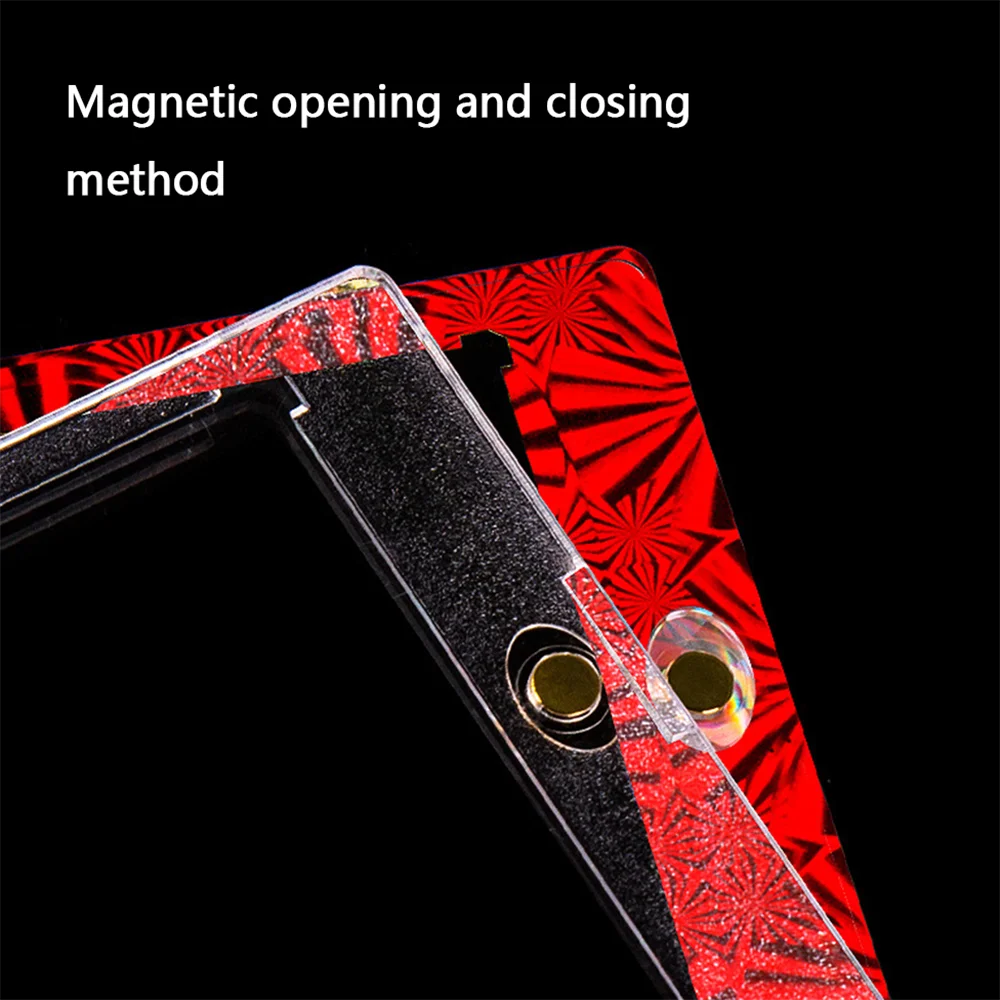 35PT One-Touch Magnetic Card Holder Hard Plastic Trading Card Protector for Baseball Cards Display Case Card Colorful Border