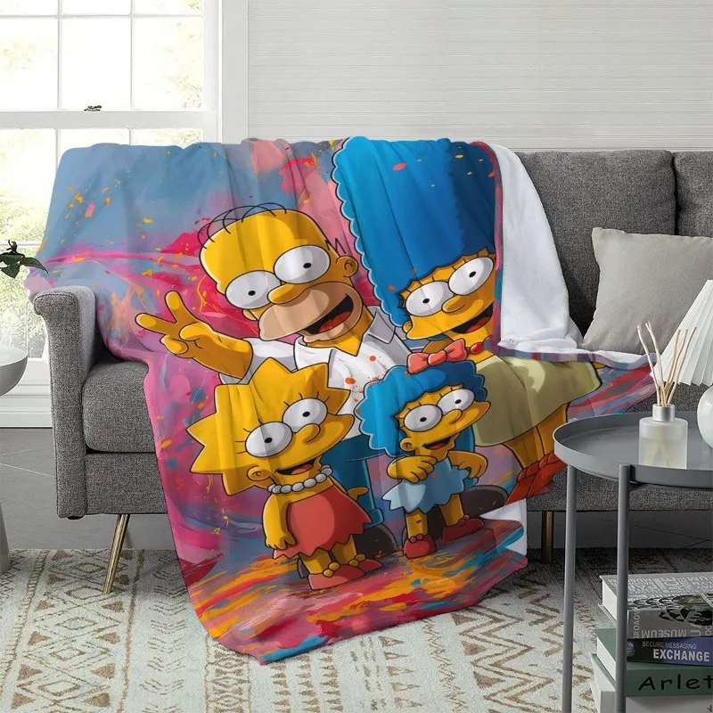 Neue The Simpsons Homer Bart Lisa Abe Kreative Cartoon-Flanelldecke Weiche und bequeme Decke für die Mittagspause und für klimatisierte Räume – Detail 5