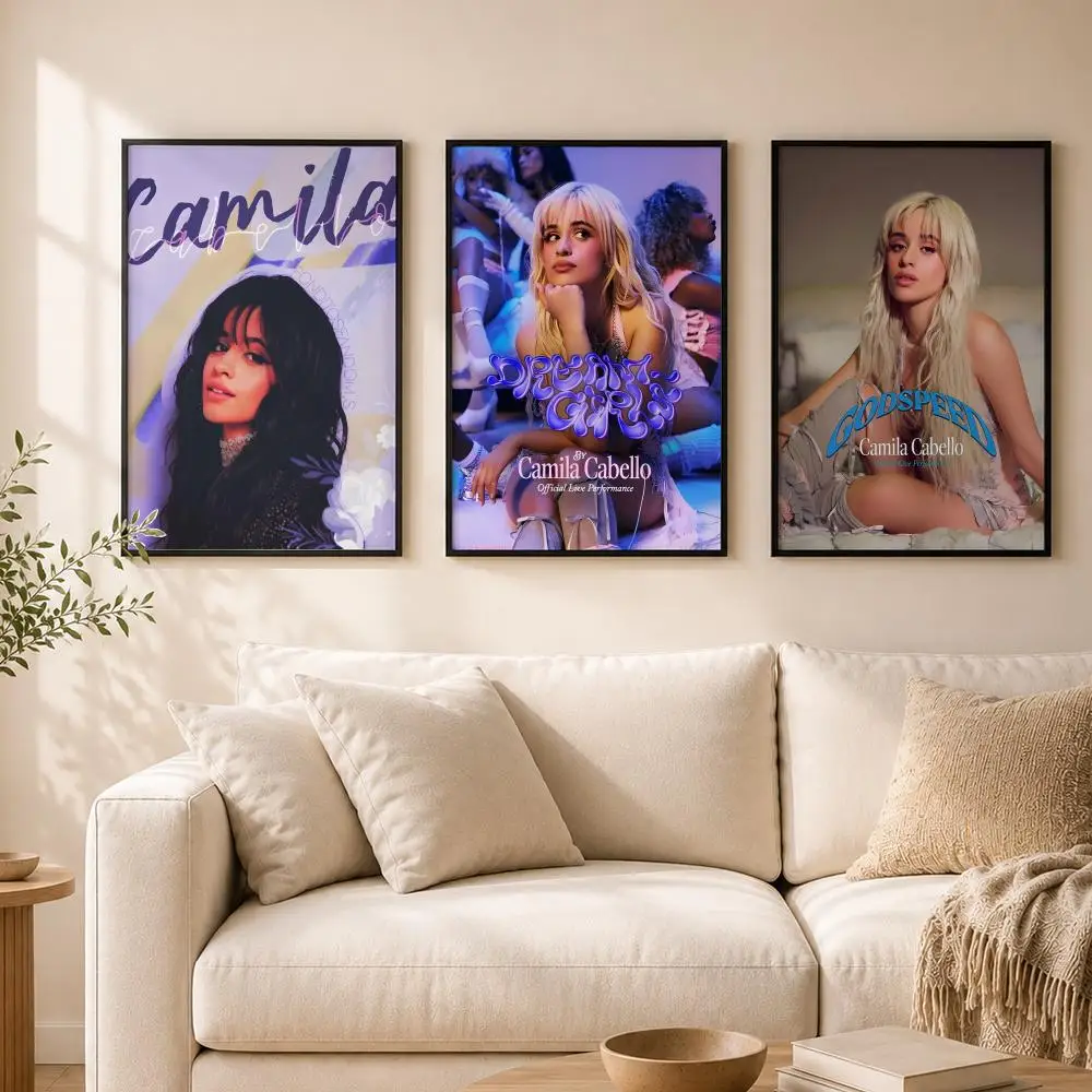 Singer C-Camila C-Cabello Poster Self-Adhesive Waterproof Wall, Decorative Home Art & Holiday Gift