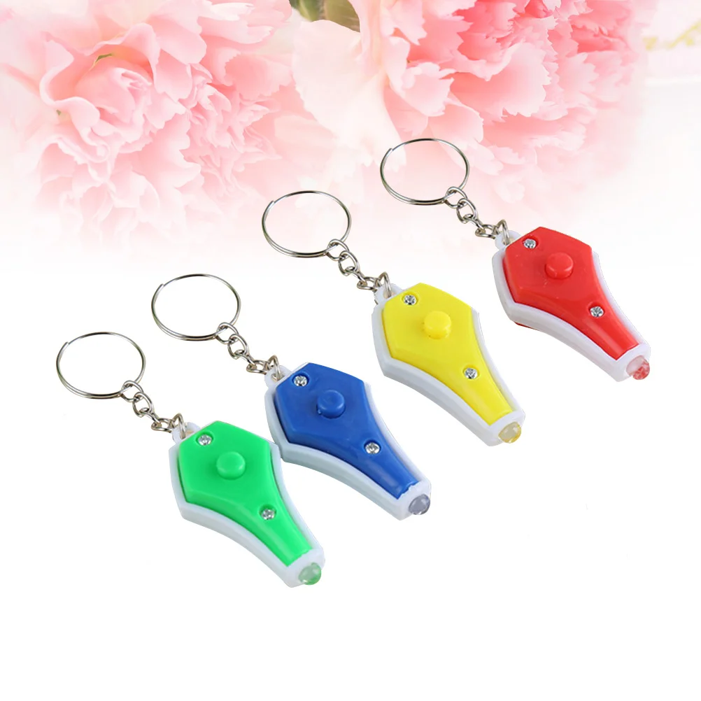 4 Pcs Keychain LED Keychain Portable Mini Keyring with Money (Random Color) bulb keyring light keychain