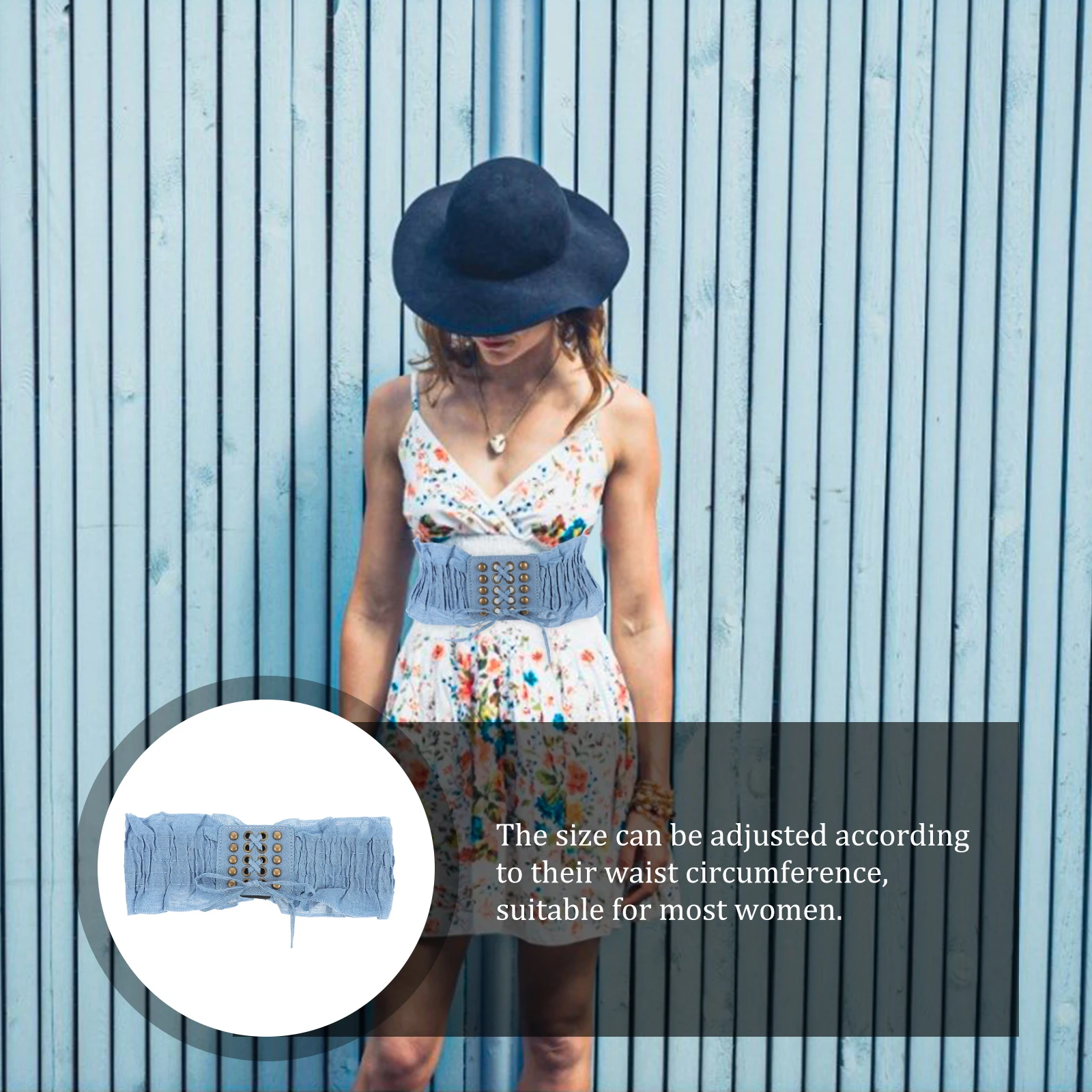 

Adjustable Lace Denim Waist Seal Elastic Girdle Belt Knitted Waistband Macrame Design Flexible Breathable Women's Waistband For