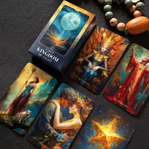 Beginner 12x7cm Tarot Rider Waite 78 Genuine Professional Kingdom of Light Tarot Cards Deck with Guidebook PDF