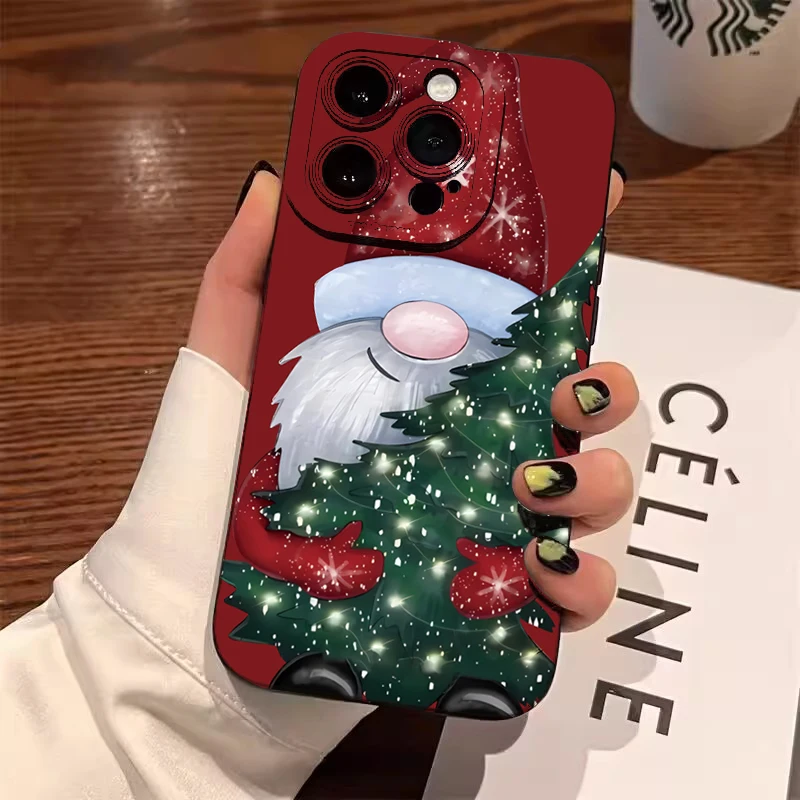Santa Claus Elk Christmas Tree Phone Case For iPhone 11 12 13 14 15 16 17 Air Pro Max Mini XS X XR 7