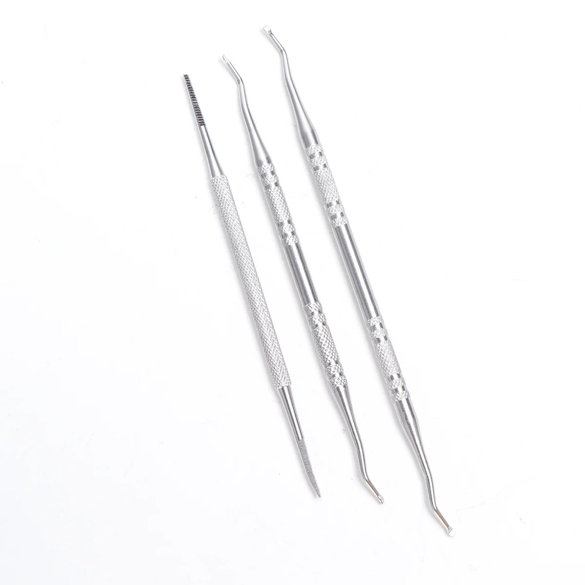 

2Set Stainless Steel Toenail Nail Cleaner Kit Professional Radian Anti-Skid Handle Smooth Pick Head Portable Lightweight Home