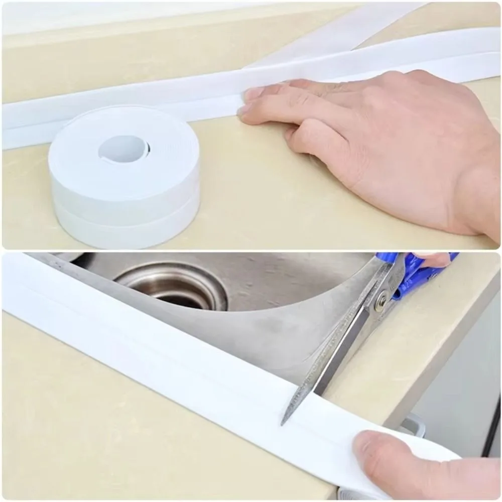 Self Adhesive Kitchen Sink Waterproof Tape Waterproof Mould Proof Sink Bath Sealing Tape Thickened Mildew Strong