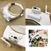 Magnifying Glasses LED Light Lamp Head Loupe Jeweler Headband Magnifier Eye Glasses Optical Glass Tool high quality