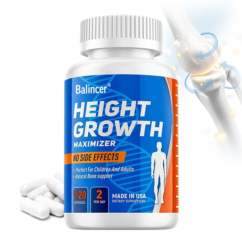 Growth Capsules Height Growth Maximizer for Bone Strength Made in USA Natural Height Increase Supplement