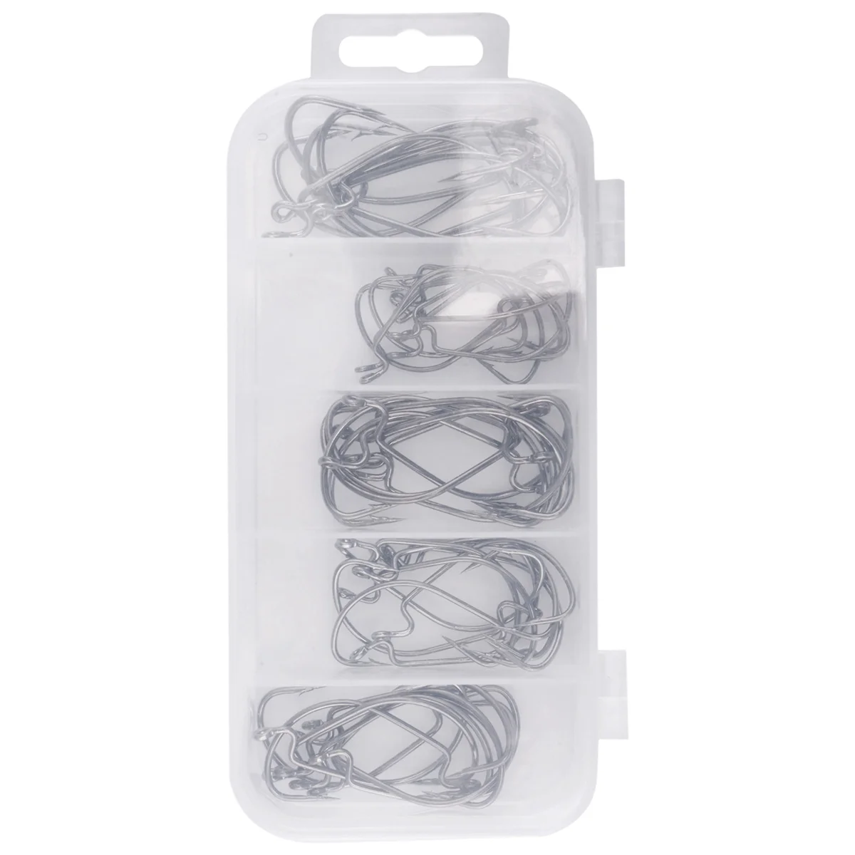 NN89R 51개 낚시 바늘 고탄소강 웜 센코 미끼 지그 낚시 바늘 플라스틱 상자 포함