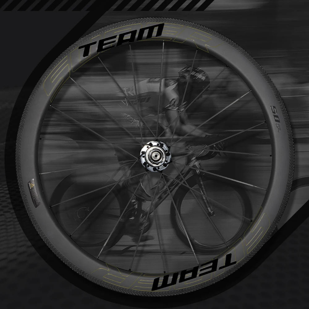 

SUPERTEAM-Carbon Spokes Wheelset 700C 50mm Tuebelss Road Bike Rim Brake UCI Racing Wheels