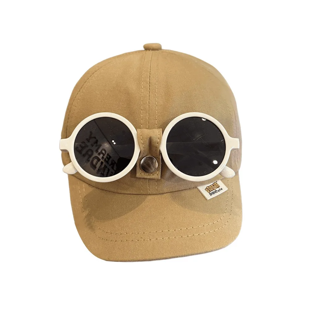 

With Detachable Foldable Glasses Baby Baseball Cap Sunscreen Sun Protection Kids Children Sun Visor Hats Sunshade Breathable
