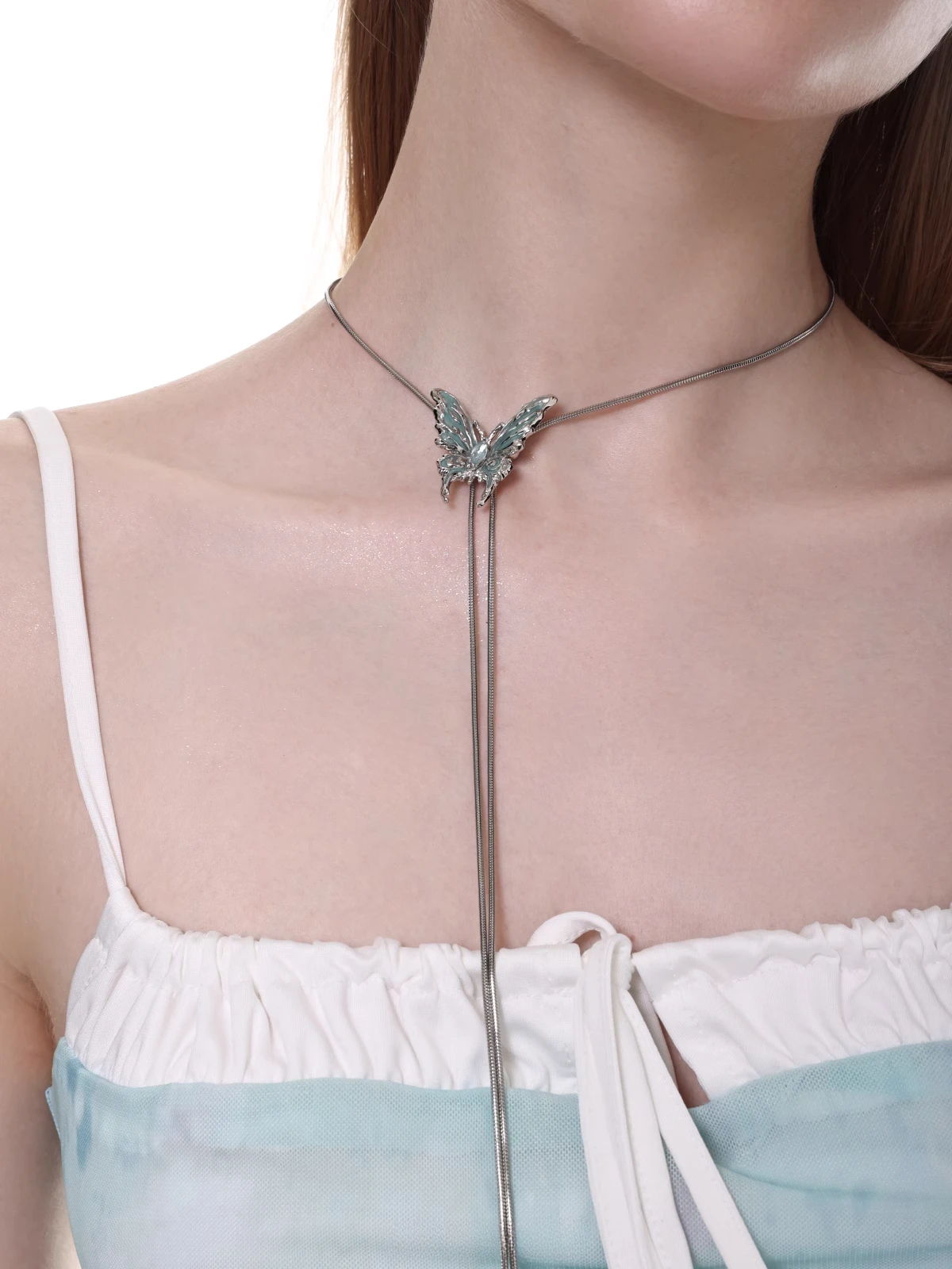 

Heterocera Butterfly Pull-String Necklace Minority Sweet and Cool Design Luxury Commuting Jewelry Accessory Lover's Girl's Gift