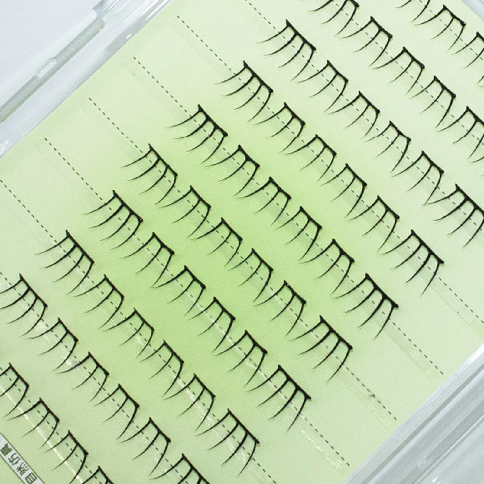 DIY 만화 속눈썹 붙이는 속눈썹 한국 스타일 노글루 내추럴 소프트 인조 속눈썹 연장 W형 글루 프리 속눈썹 메이크업