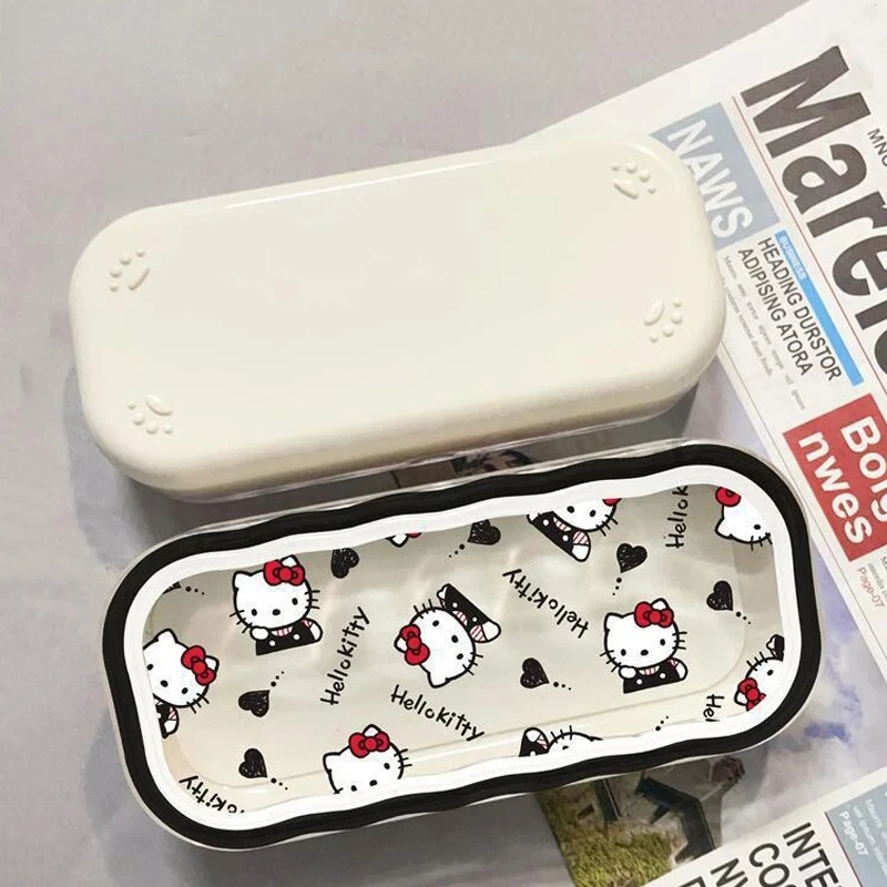 

Transparent Glasses Case Cute Kawaii Kt Cat Anime Figure Pressure Resistant Myopia Sunglasses Storage Box Protective Cover Gifts