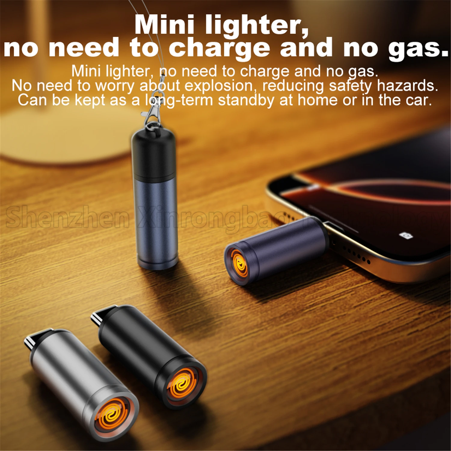 Mini USB Cigarette Lighter for Air Travel Outdoor No Flame Compactly TYPE-C male Lighter Electric for Easy Carrying and Storage