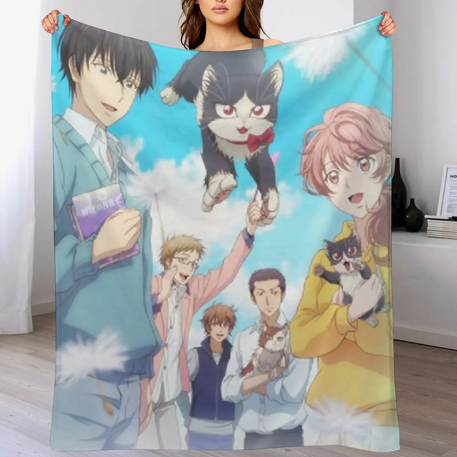 

My Roommate Is a Cat Throw Blanket Softest Soft Big Decorative Beds Camping Blankets