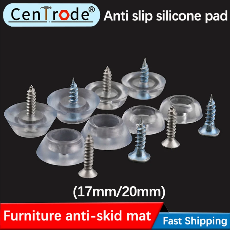 Silicone pad, transparent foot pad furniture nail antiskid pad soft rubber concave gasket dining chair pad 17mm 20mm